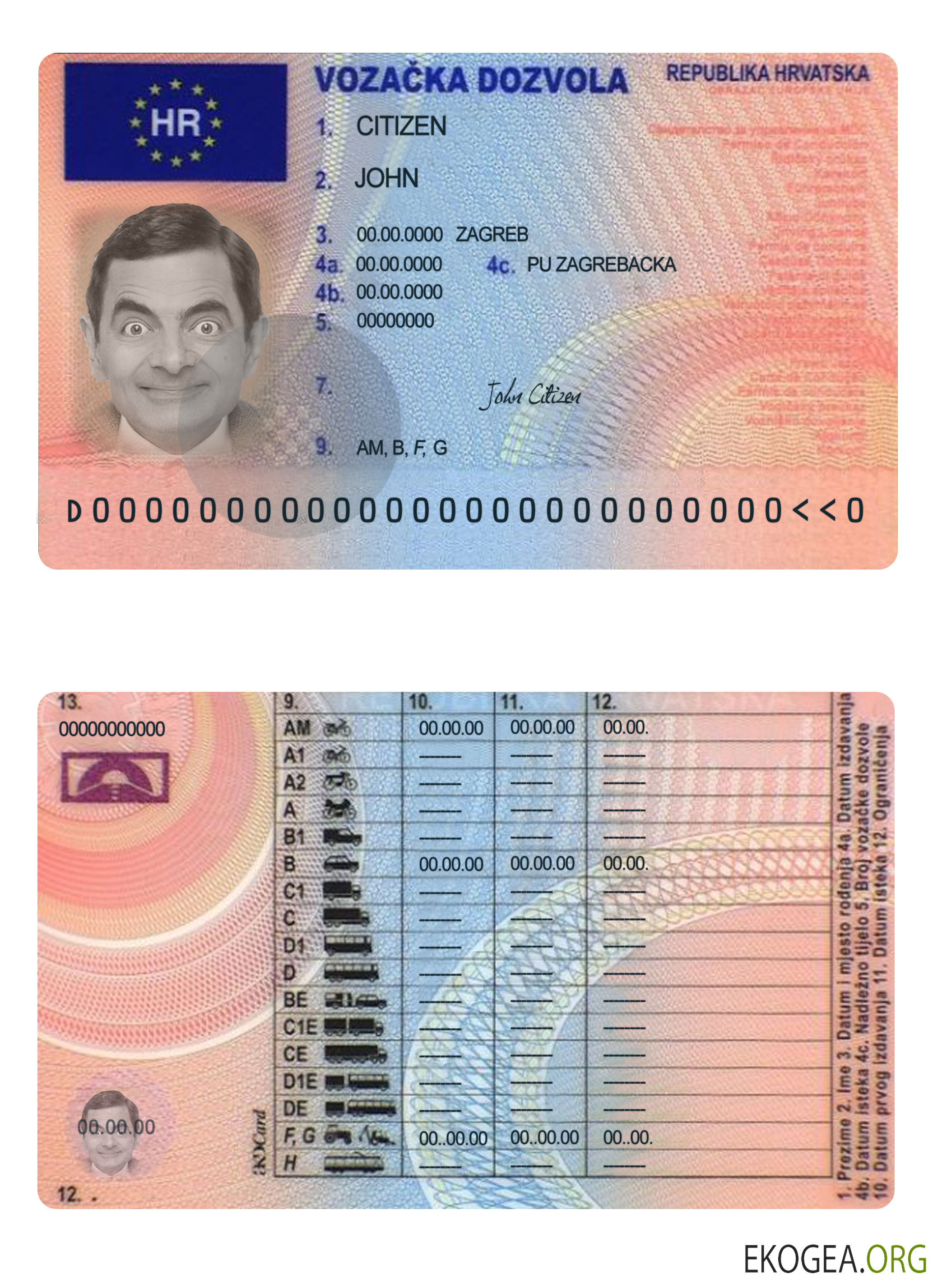 Croatia driving license version 2